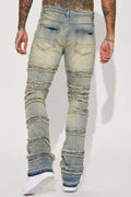 About Fray Stacked Skinny Flare Jeans - Vintage Blue Wash