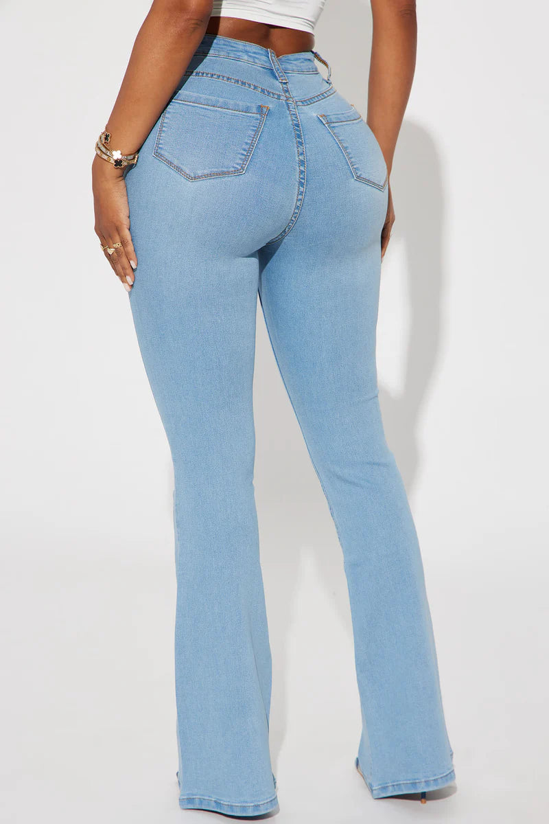 Deep In My Soul Flare Jeans - Light Blue Wash