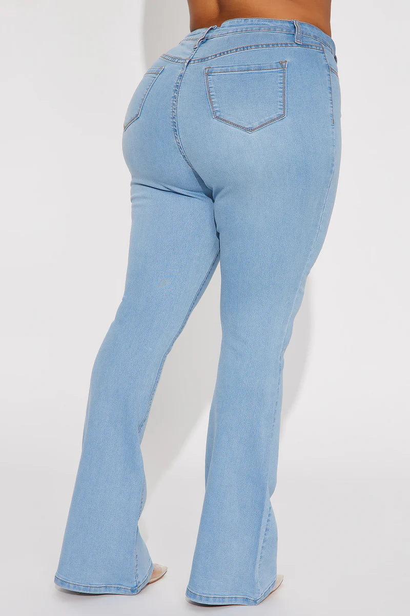 Deep In My Soul Flare Jeans - Light Blue Wash