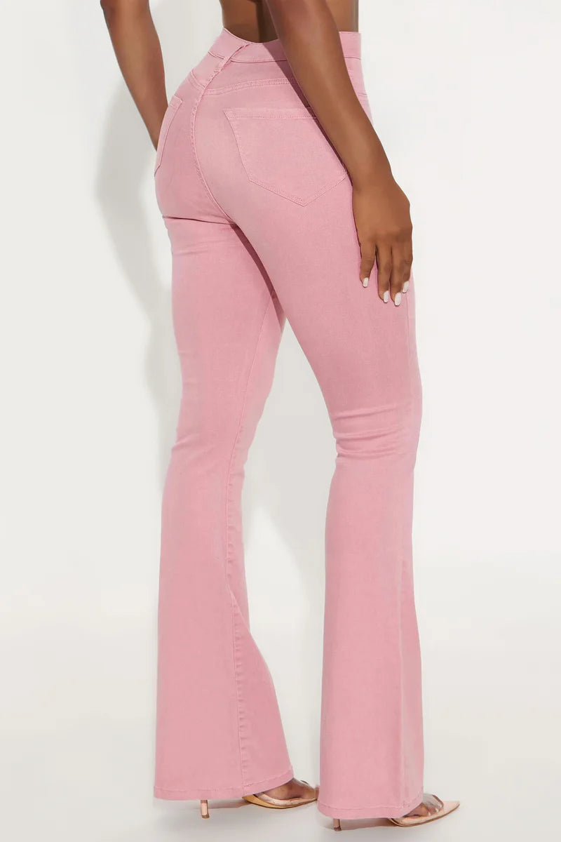 Deep In My Soul Flare Jeans - Mauve