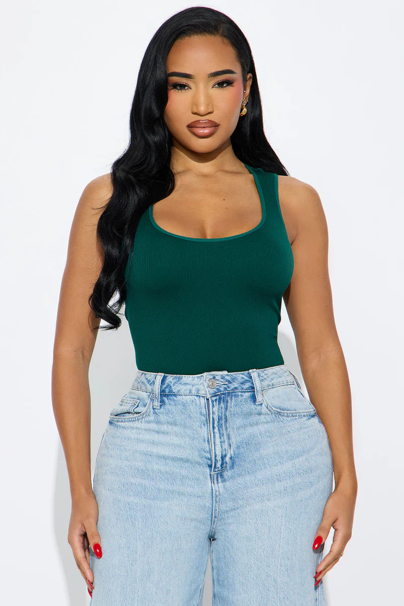 Cindy Seamless Bodysuit - Hunter Green