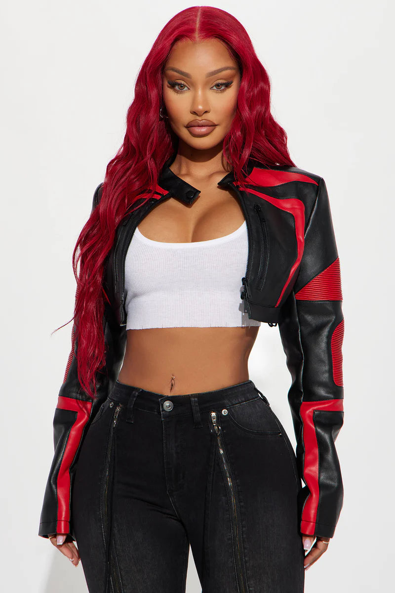 Not Like The Rest Faux Leather Moto Jacket - Black