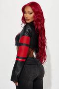 Not Like The Rest Faux Leather Moto Jacket - Black