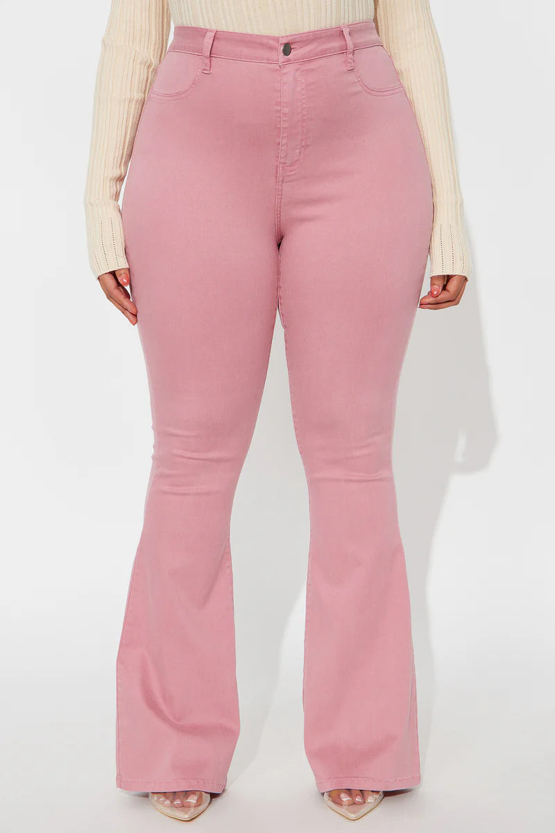 Deep In My Soul Flare Jeans - Mauve