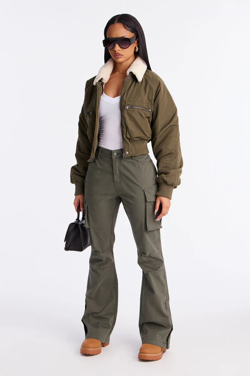 She's a Keeper Cargo Pant - Military Green