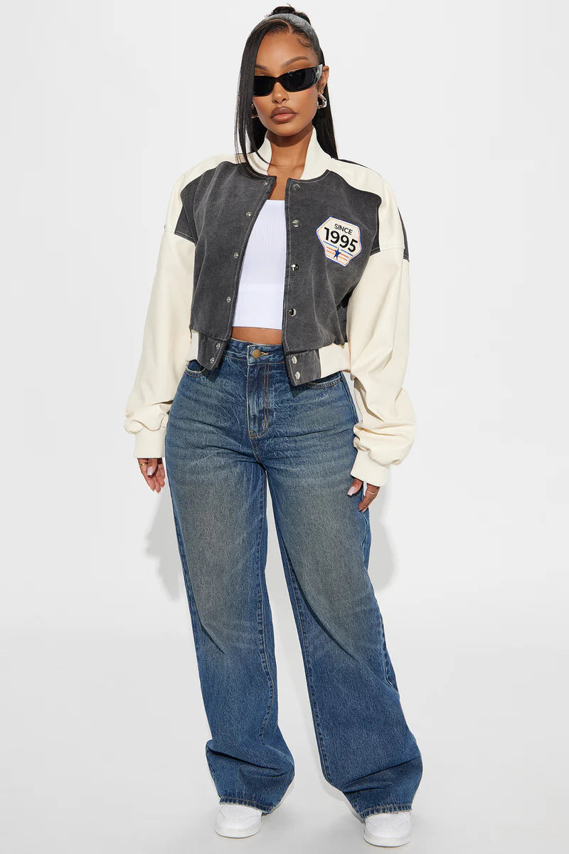 En Route To You Washed Bomber Jacket - Black Wash