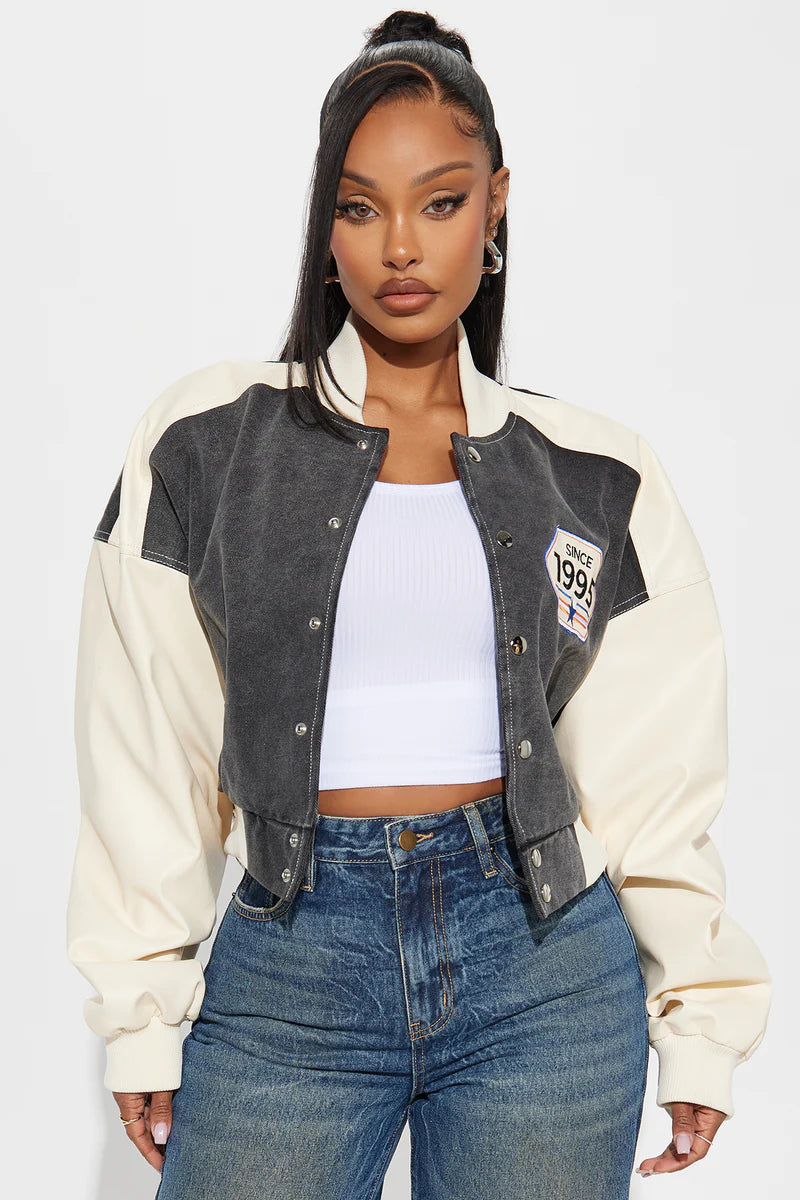 En Route To You Washed Bomber Jacket - Black Wash