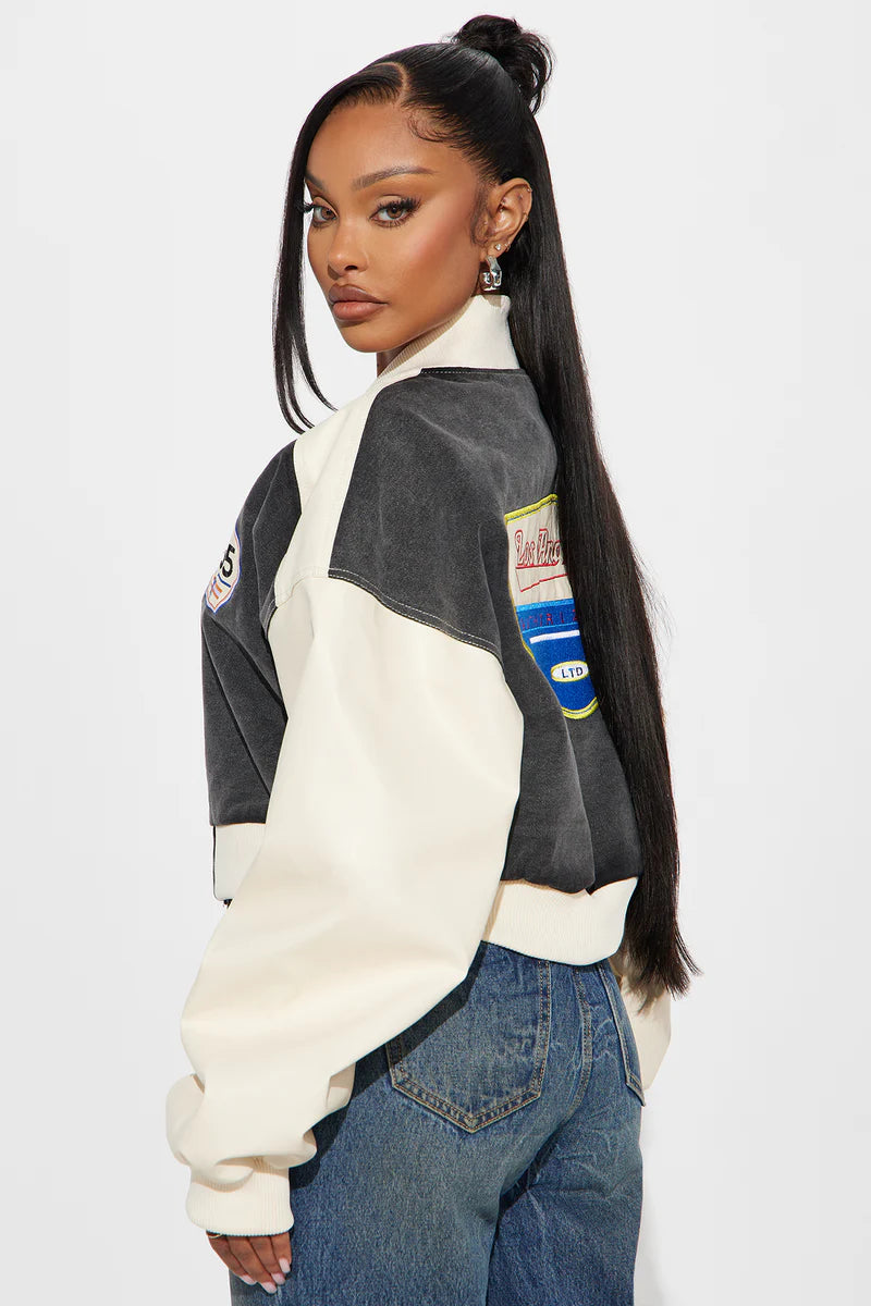 En Route To You Washed Bomber Jacket - Black Wash