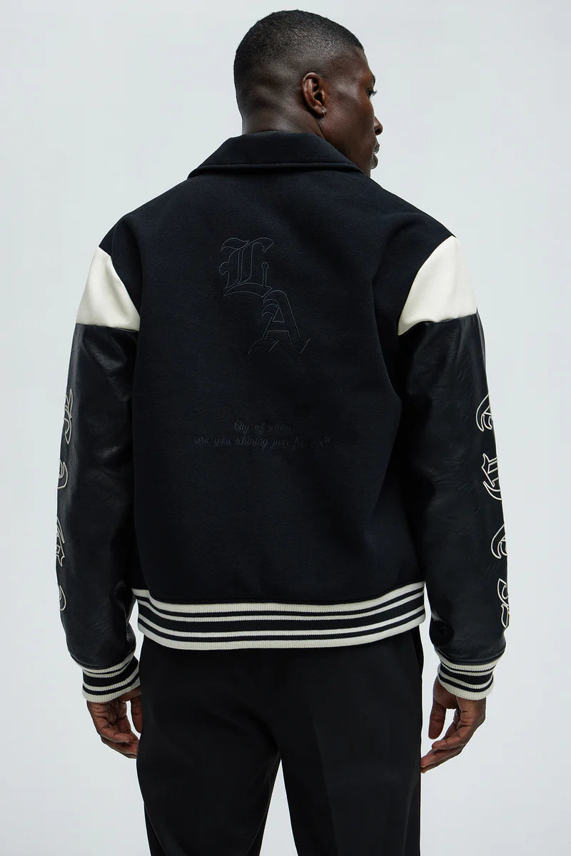 Angel Varsity Jacket - Black
