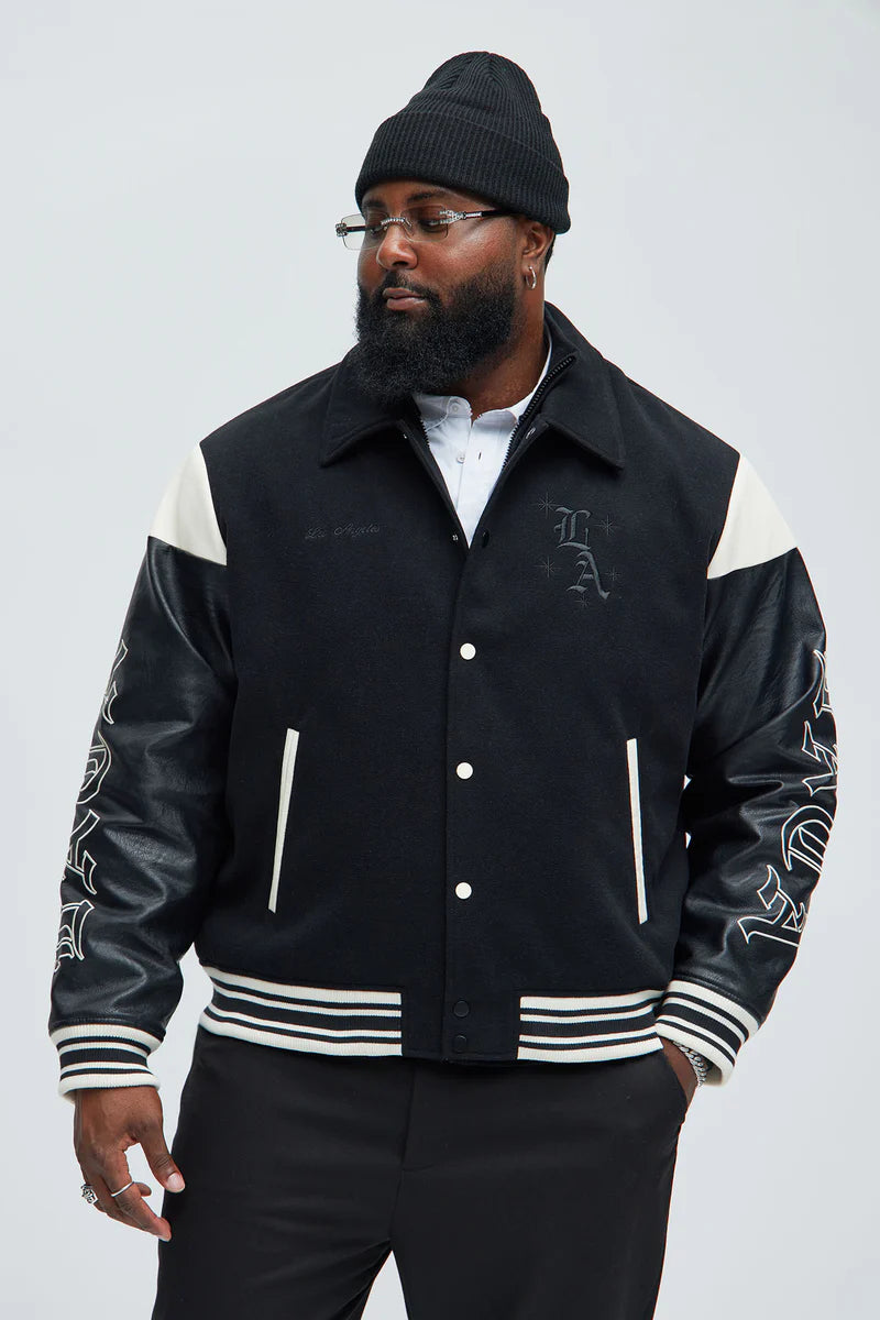 Angel Varsity Jacket - Black