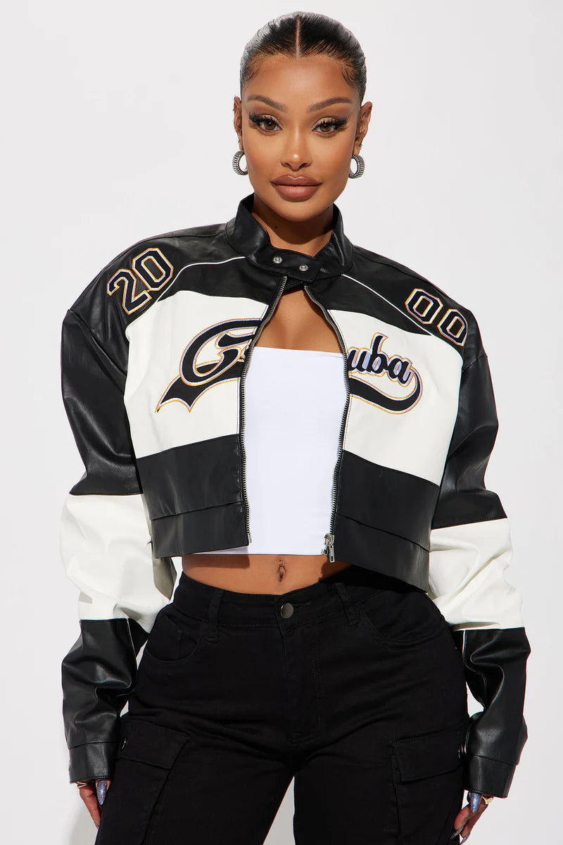 Cuba Chick Racing Jacket - Black/White