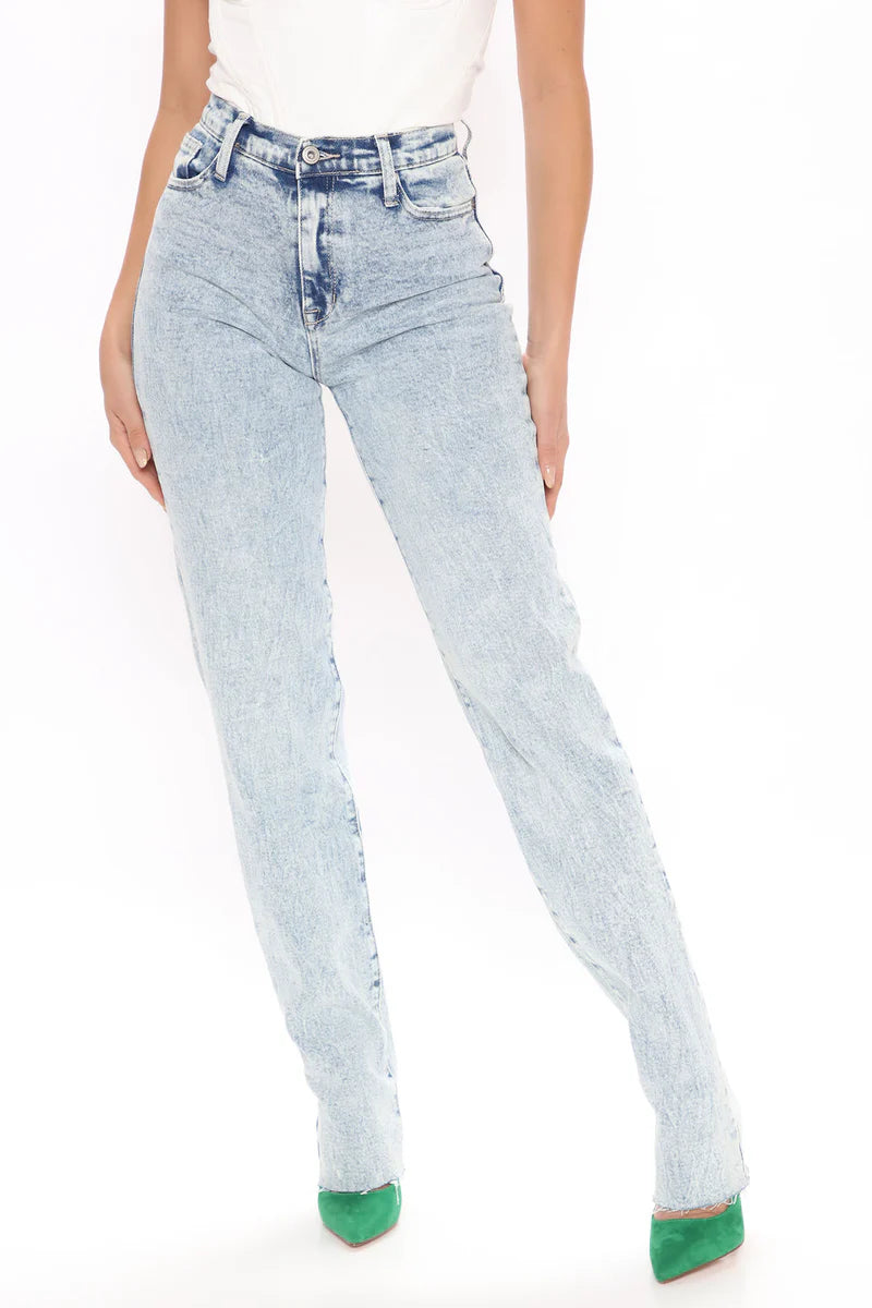 Tall Took Him By Surprise Slim Fit Boyfriend Jeans - Light Blue Wash