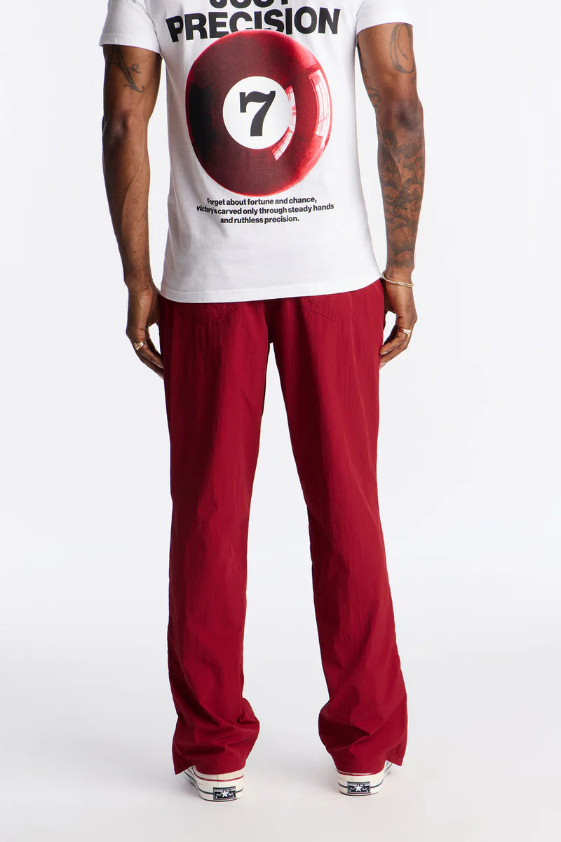 Straight Vanguard Zipper Detail Pant - Burgundy