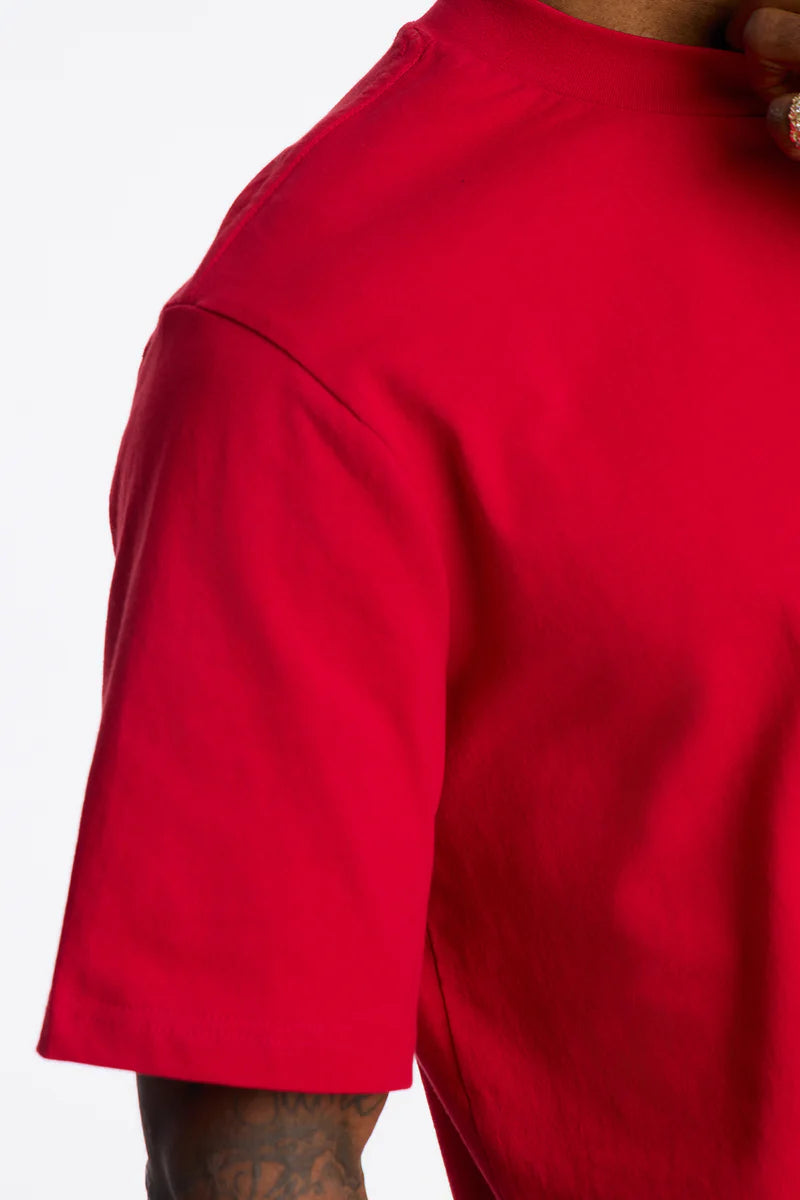 Oversized Heavyweight Tee 240GSM - Red