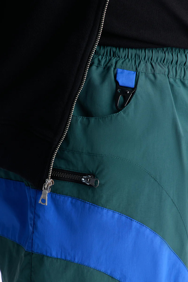 Split It Straight Utility Nylon Pants - Green/combo