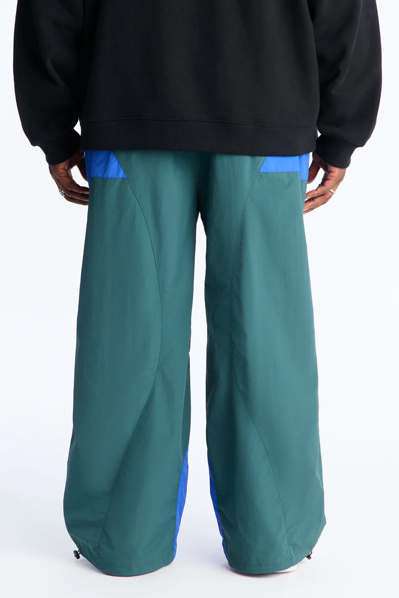 Split It Straight Utility Nylon Pants - Green/combo