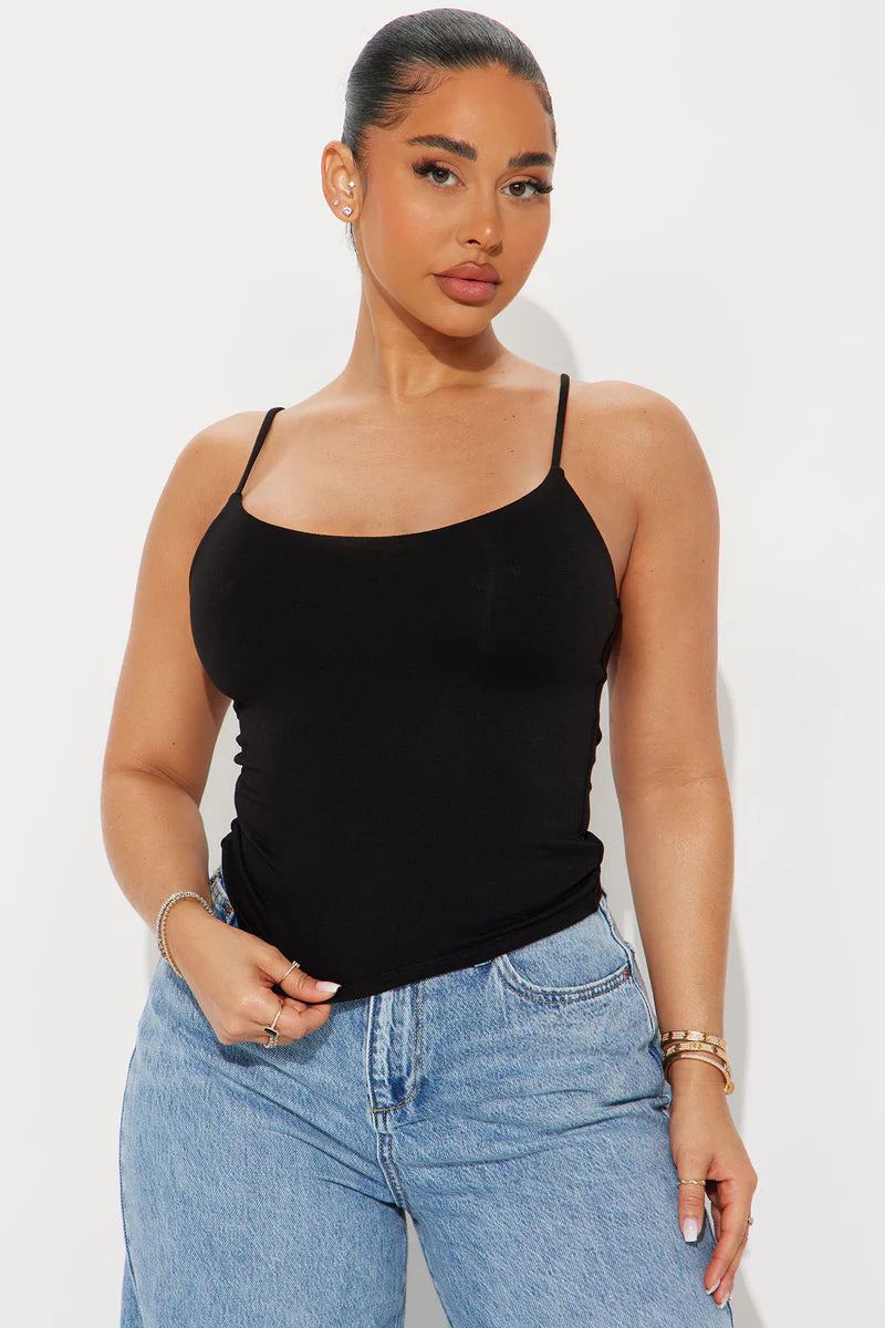 Kiana Double Lined Jersey Cami - Black