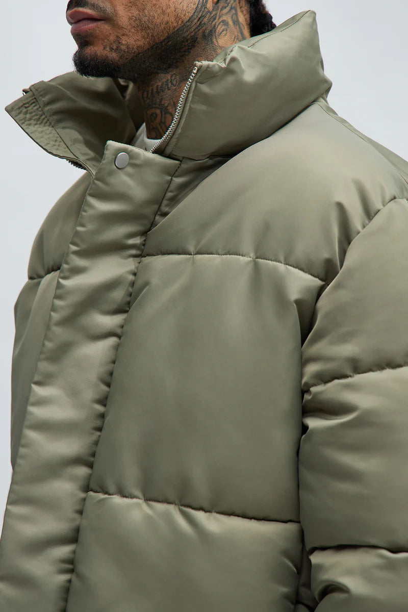 Norton Cropped Puffer - Olive
