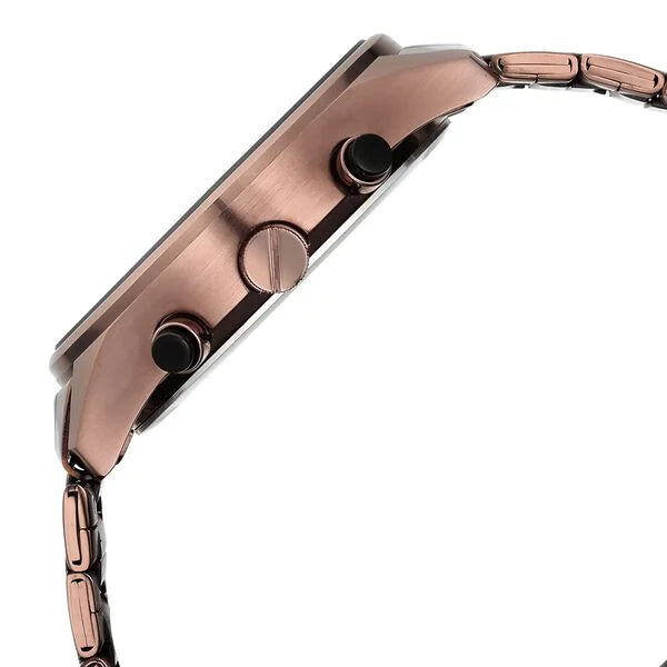 Fastrack Opulence Sun Moon Chronograph Black Dial Brown Metal Strap Analog Quartz Watch For Guys