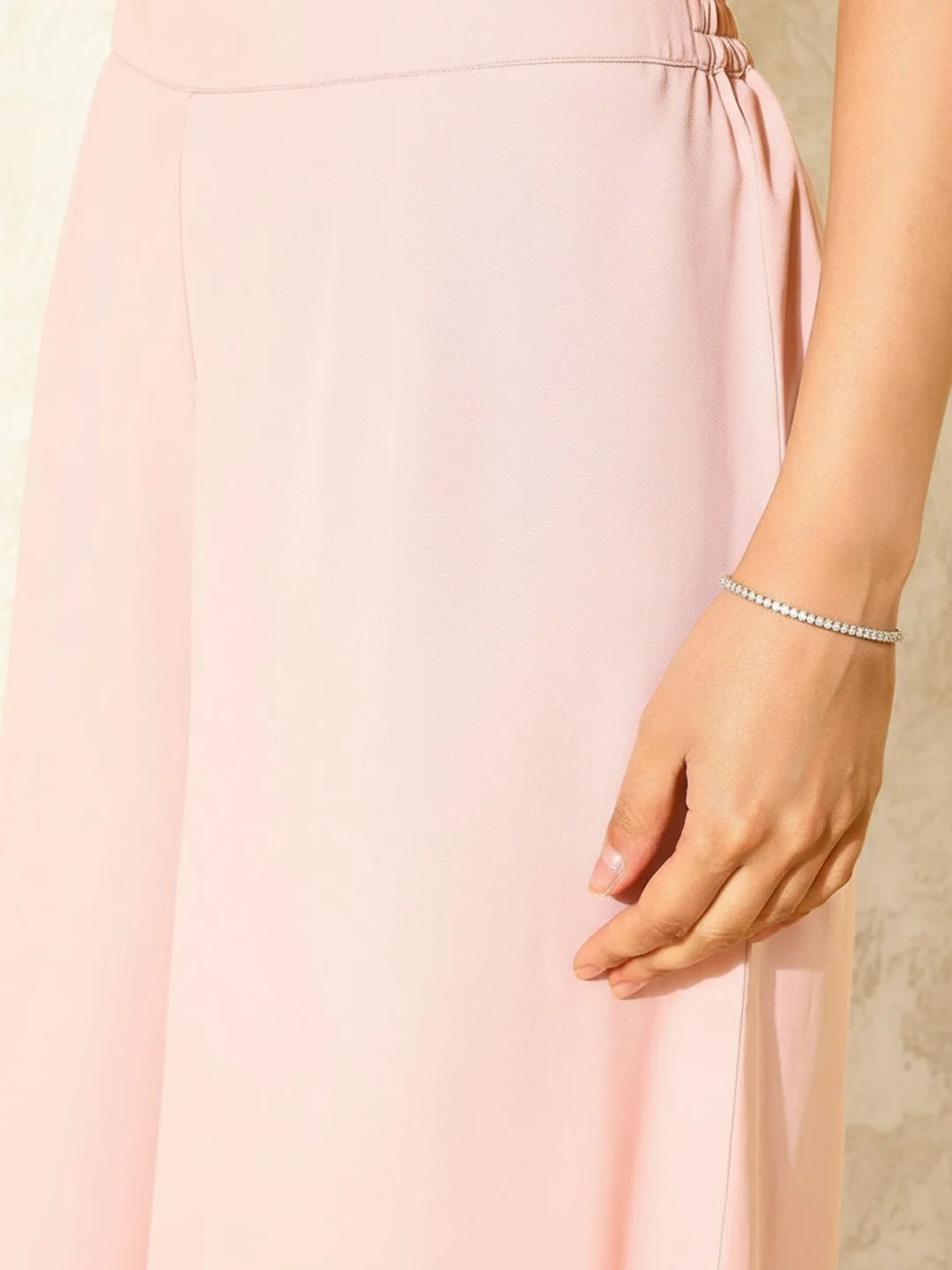 Pink Embellished Georgette Ready to Wear Saree